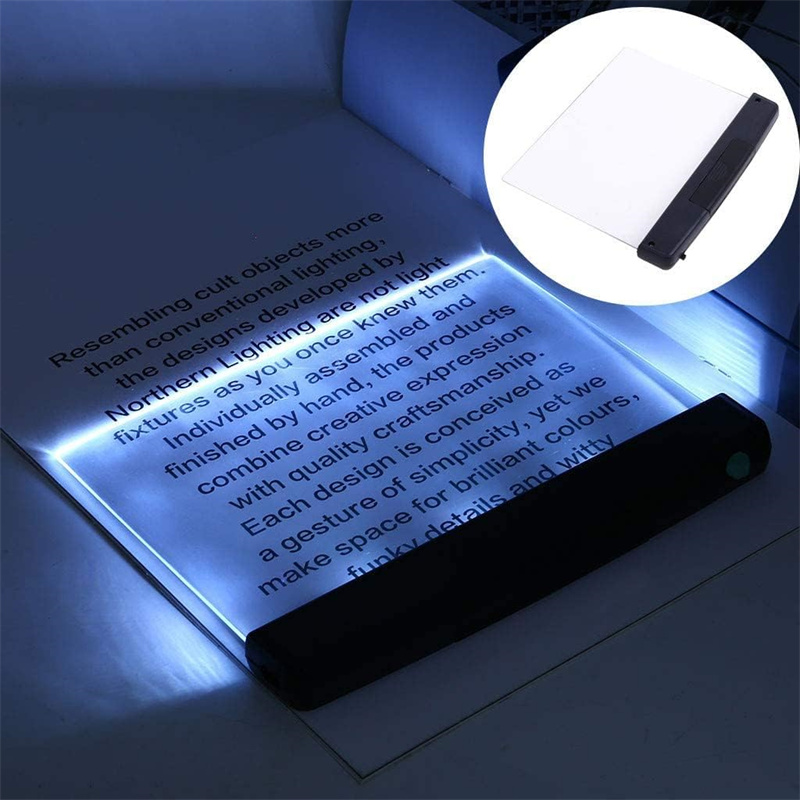 Travel Reading Accessories - ไฟอ่านหนังสือ LED สำหรับอ่านหนังสือบนเตียง, ไฟอ่านหนังสือแบบแผงเรียบที่ถนอมสายตา, โคมไฟอ่านหนังสือแบบพกพา, ไฟกลางคืนขนาดเล็ก,