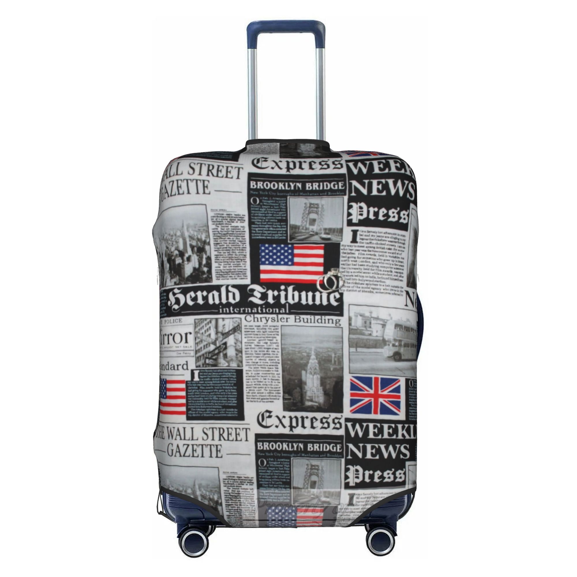 Travel Accessories London - ลอนดอน สหราชอาณาจักร ธงชาติอังกฤษ สหรัฐอเมริกา ลายผ้าคลุมกระเป๋าเดินทาง ผ้าคลุมกระเป๋าเดินทางแบบยืดหยุ่น