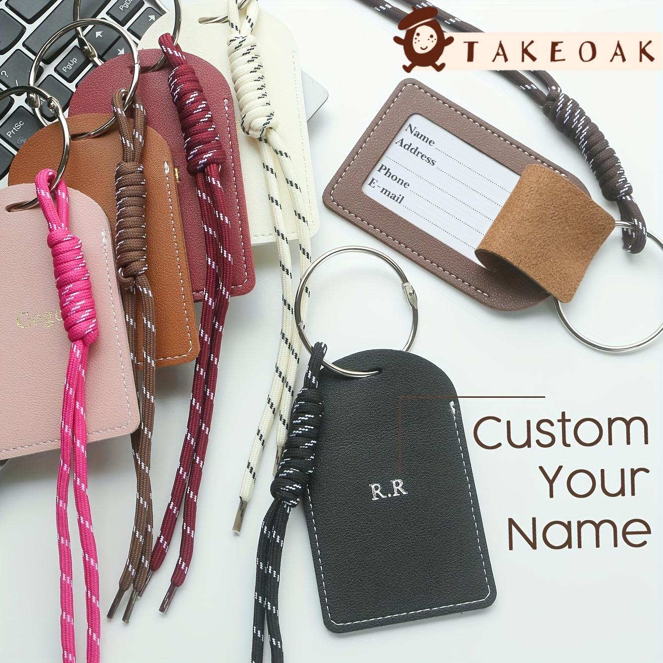 Travel Accessories Luggage Straps - ป้ายติดกระเป๋าหนังแบบกำหนดเองได้ พร้อมเชือกถักแบบมีสายคล้อง ป้องกันการสูญหาย พร้อมฝาปิดป้องกันข้อมูลส่วนตัว