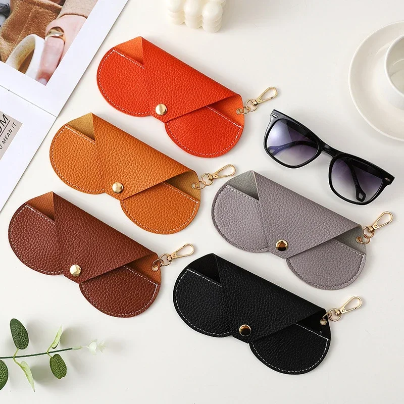 Travel Reading Accessories - Litchi นูนแว่นตาน่ารักแขวน PU หนังแว่นตากันแดดแว่นตาอ่านหนังสือกระเป๋าแบบพกพาแว่นตาผู้ถือ