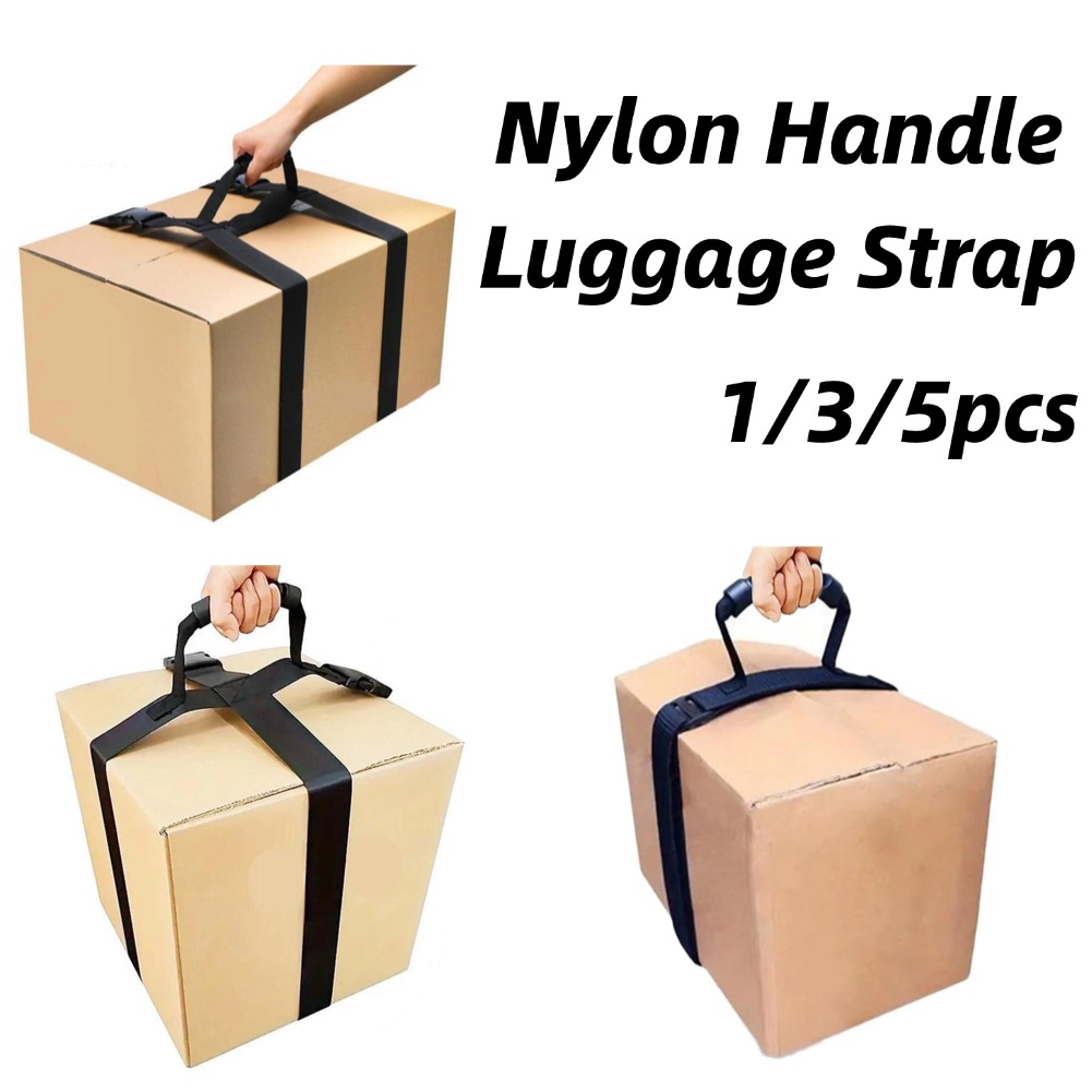 Travel Accessories Luggage Straps - สายรัดกระเป๋าเดินทางแบบพกพาพร้อมหูหิ้วไนลอน สำหรับมัดกระเป๋าเดินทาง สายรัดปรับระดับได้รูปทรงกากบาท อุปกรณ์เสริมสำหรับการเดินทาง
