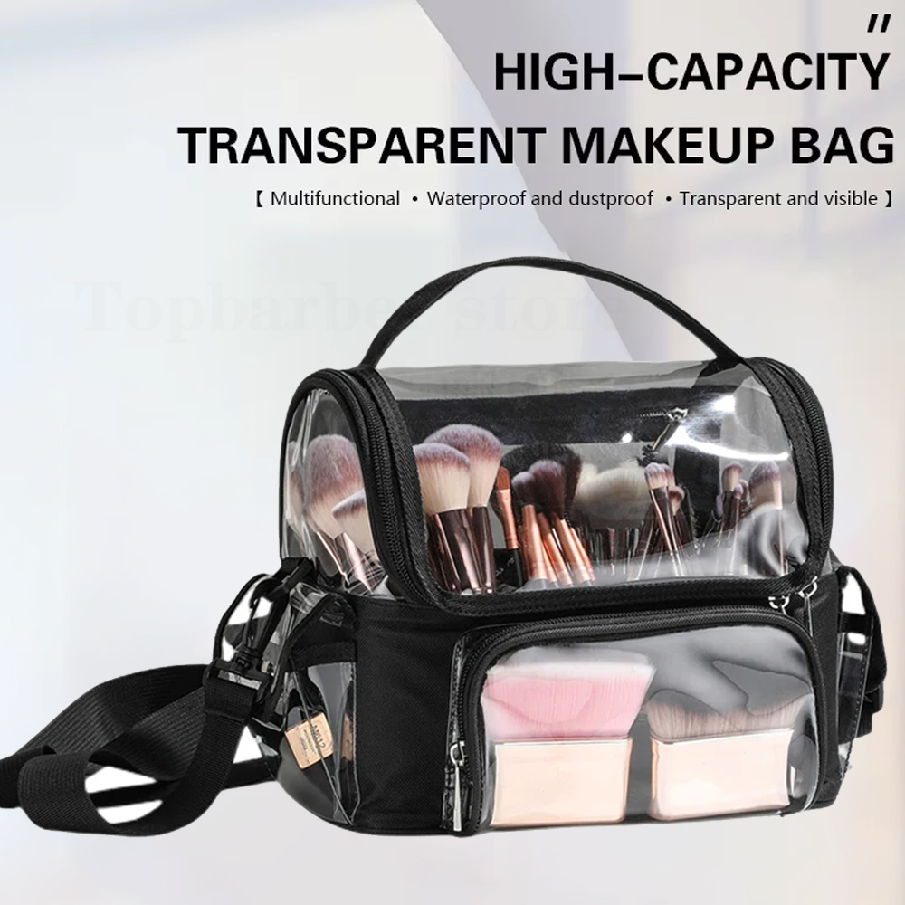 Travel Accessories Organizer Bag - ผู้ถือแปรงแต่งหน้ากระเป๋าเป้สะพายหลังแต่งหน้าศิลปินกระเป๋าเดินทางกันน้ําเครื่องสําอางค์กระเป๋าปรับสายรัด Divider