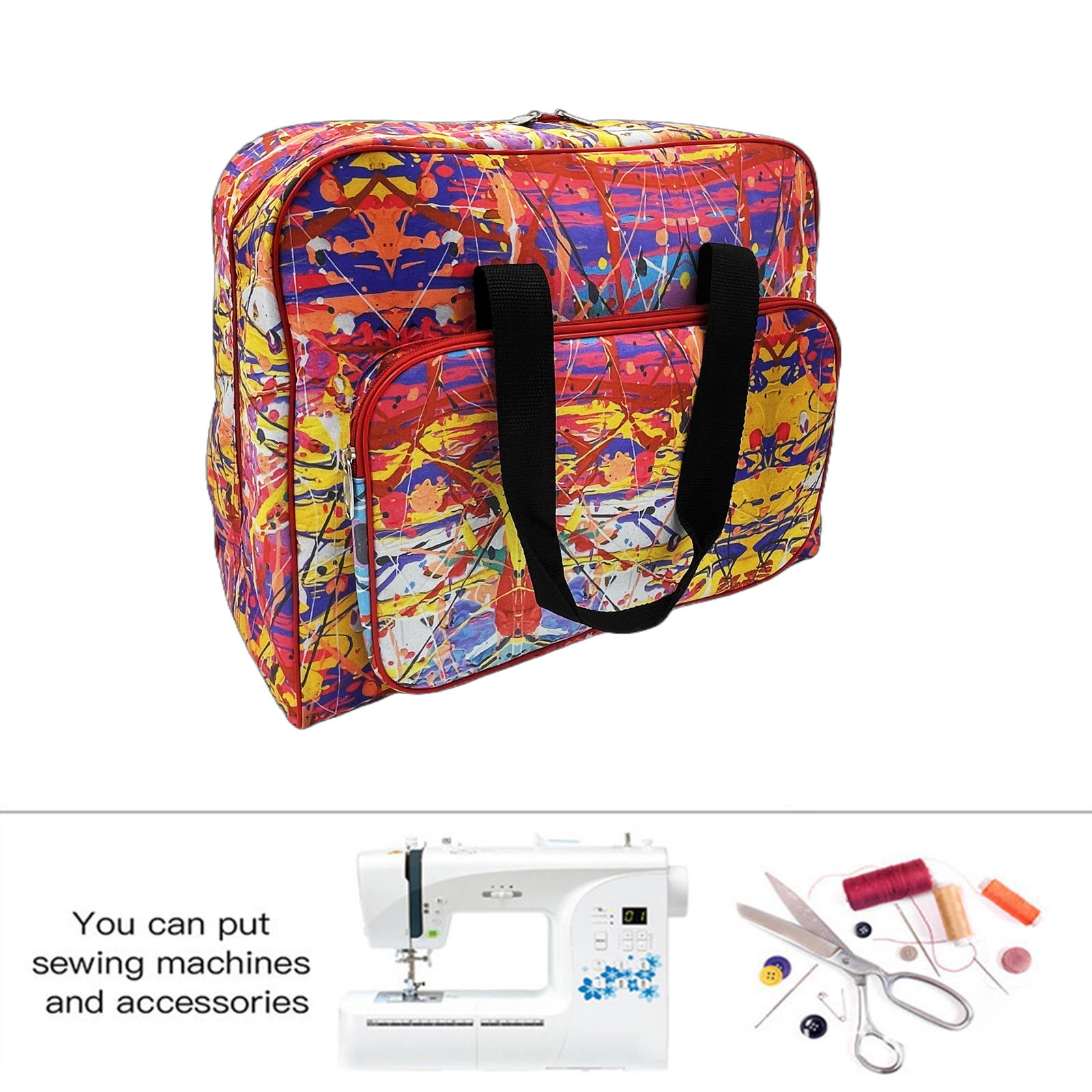 Travel Accessories Organizer Bag - เคสพกพาเครื่องเย็บผ้าอุปกรณ์เย็บผ้ากระเป๋าโท้ทท่องเที่ยวแบบอเนกประสงค์กระเป๋าเก็บของมาตรฐานสำหรับบ้านส่วนใหญ่