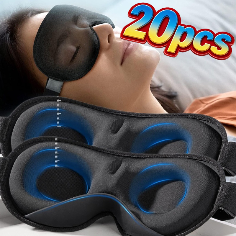 Travel Accessories Eye Mask - หน้ากากปิดตา 3 มิติ ระบายอากาศได้ดี พร้อมแผ่นรองจมูก ปรับขนาดได้
