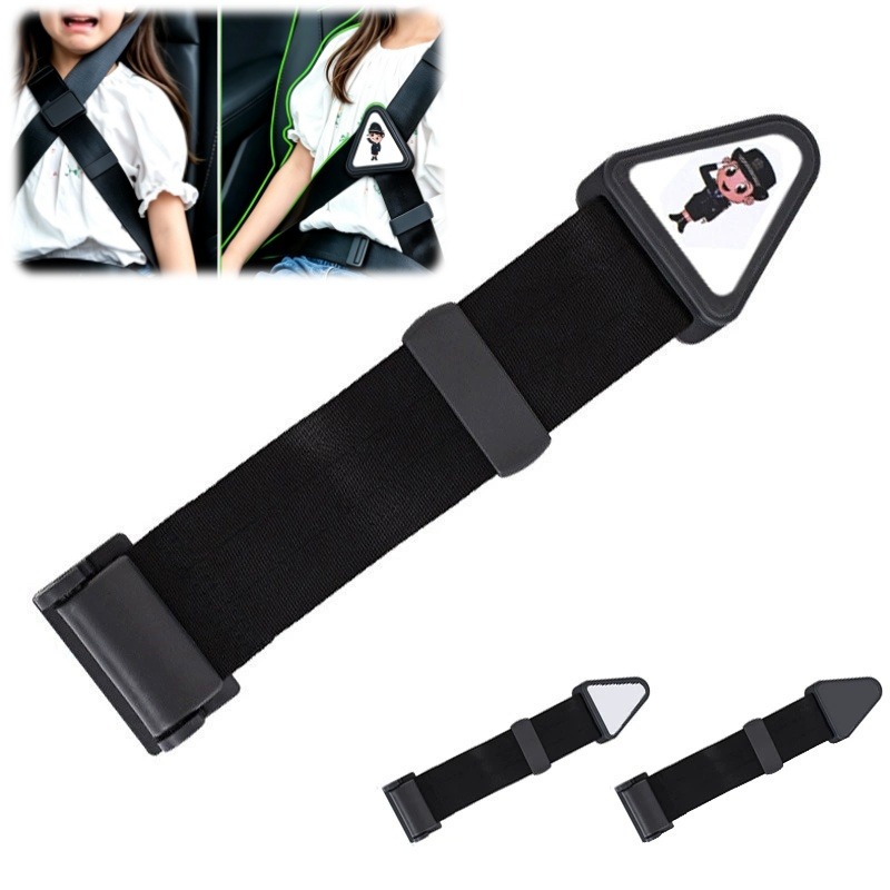Travel Accessories Guide - ตัวปรับสายเข็มขัดนิรภัยสำหรับเด็กแบบสากล อุปกรณ์ป้องกันการรัดคอ คลิปยึดเข็มขัดนิรภัย สายรัดไหล่สำหรับเด็ก อุปกรณ์เสริมสำหรับการเดินทาง