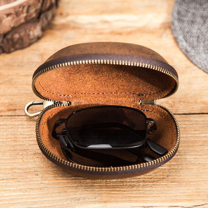Travel Reading Accessories - Mini Travel Pack พับแว่นตาแว่นตากันแดดแว่นตาสายตาสั้น Cowhide หนังแว่นตาอ่านหนังสือแบบพกพาแว่นตากล่อง