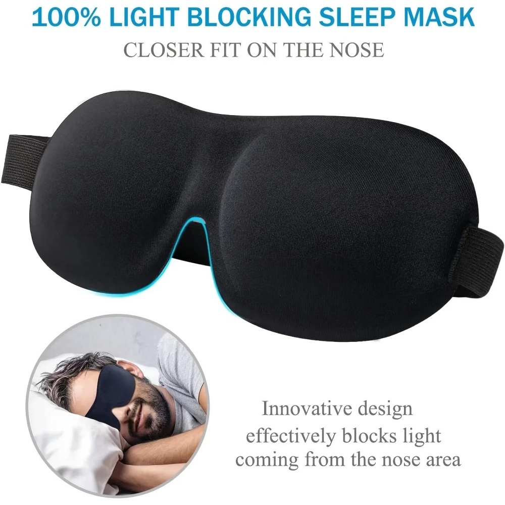 Travel Accessories Eye Mask - หน้ากากปิดตา 3 มิติ สำหรับนอนหลับ ช่วยให้นอนหลับสบาย ทำจากเมมโมรี่โฟมนุ่ม