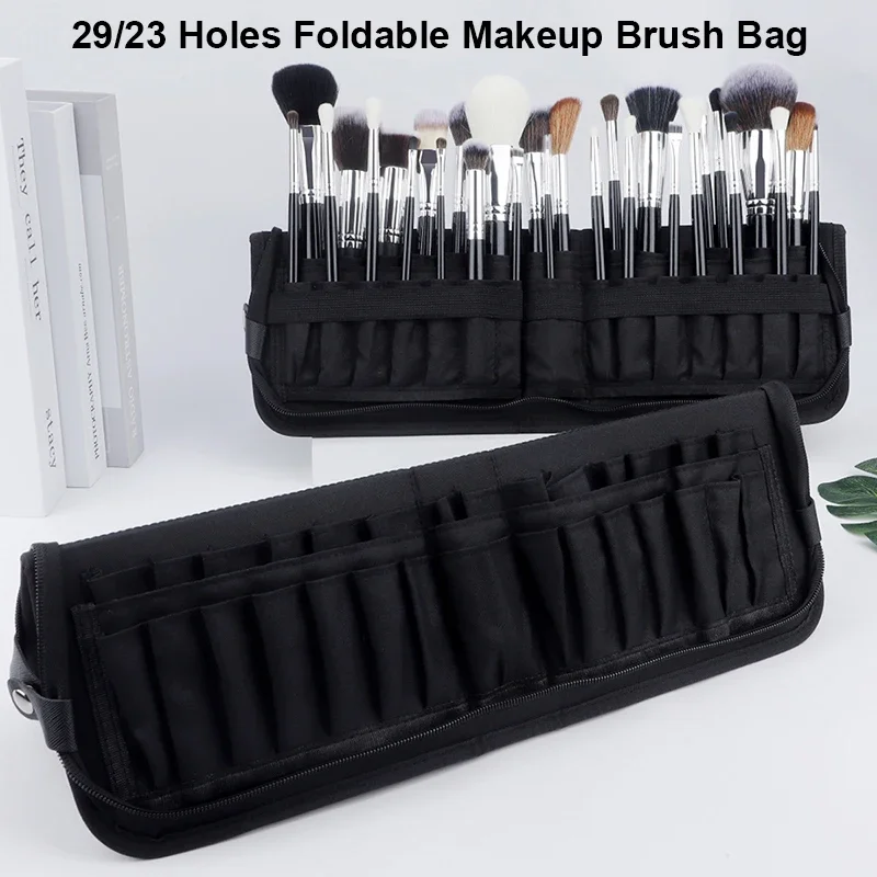Travel Accessories Organizer Bag - 29/23 หลุมแปรงแต่งหน้าแบบพับได้กระเป๋าผู้หญิงแปรงแต่งหน้าเครื่องมือกระเป๋าOrganizer Travel Powderเครื่องสําอางค์ชุดแป้งกรณีผู้ถือ