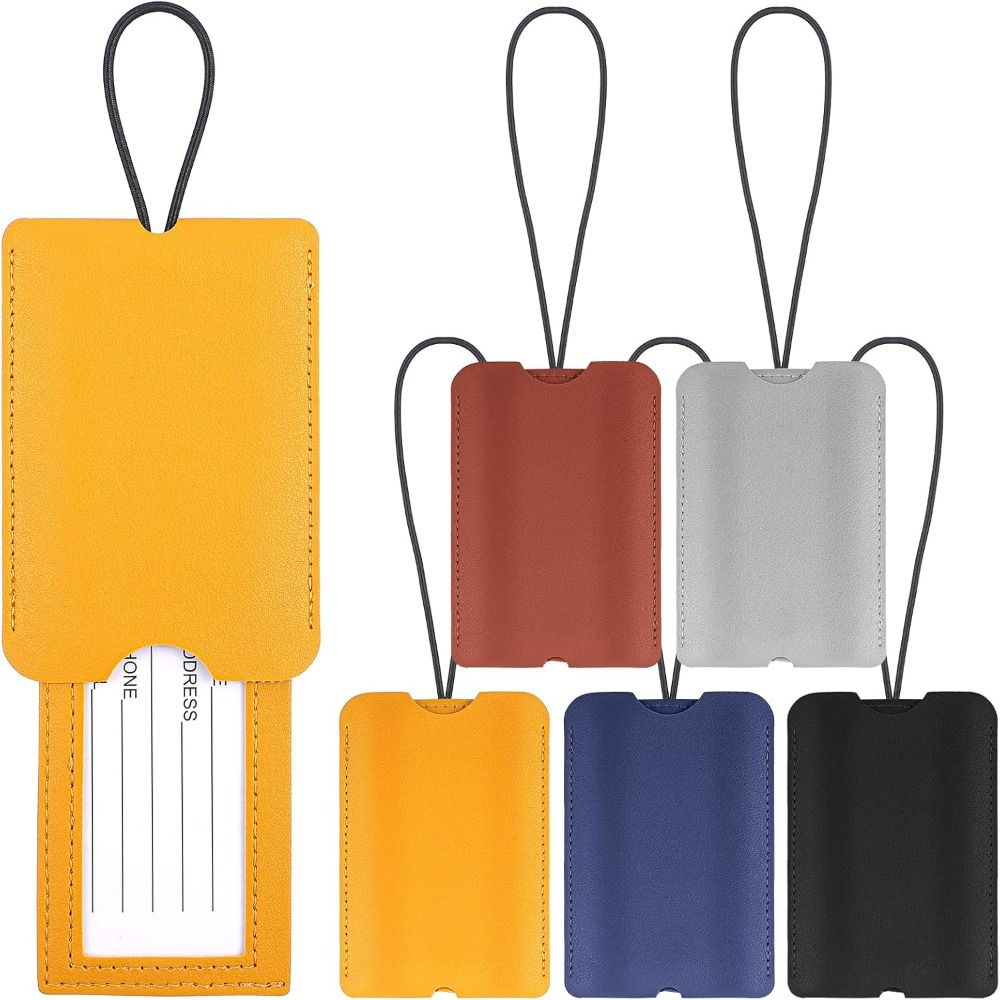 Travel Accessories Luggage Straps - ป้ายติดกระเป๋าเดินทางแบบดึงออกได้ ทำจากหนัง PU อุปกรณ์เสริมสำหรับกระเป๋าเป้ สายรัดป้ายติดกระเป๋าแบบนุ่ม สีแดง