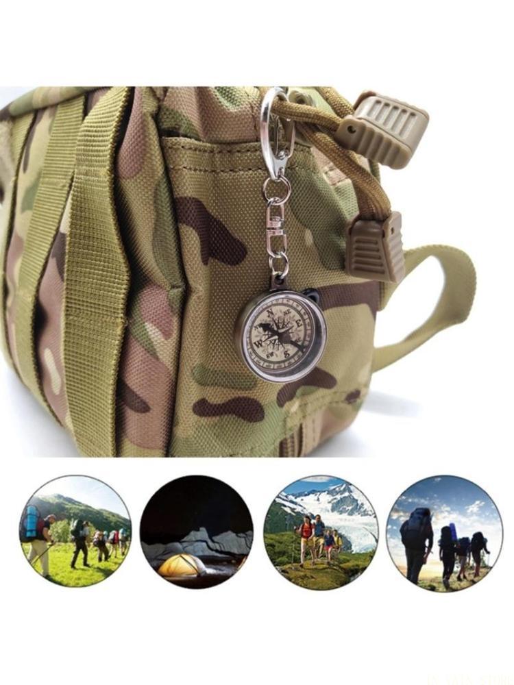 Travel Accessories Guide - M5TC จี้เข็มทิศ Backpacking Survival พวงกุญแจเข็มทิศเข็มทิศเดินป่าแบบพกพาเดินทางเข็มทิศมือถือพร้อมพวงกุญแจ