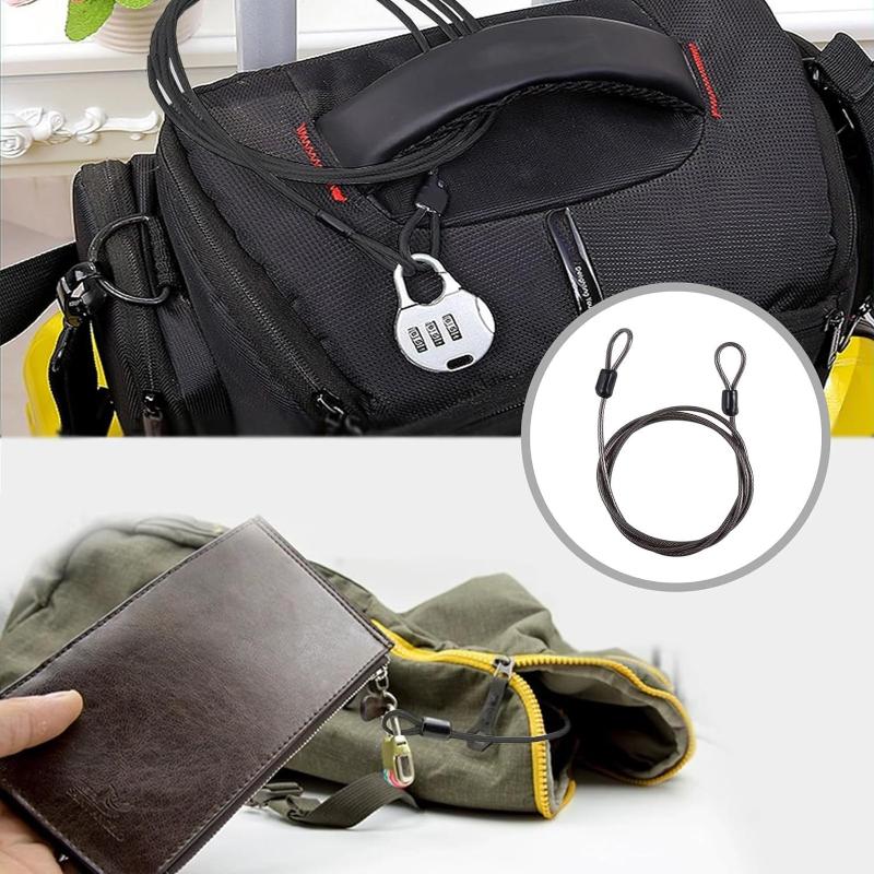 ⑥ สายเคเบิลเหล็กนิรภัยพร้อมกุญ - Travel Lock Tsa Approved บทวิจารณ์และราคา
