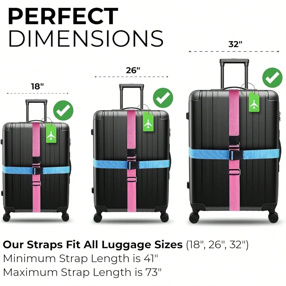 ชุดสายรัดกระเป๋าเดินทางพร้อมป้ - Luggage Strap Belt บทวิจารณ์และราคา