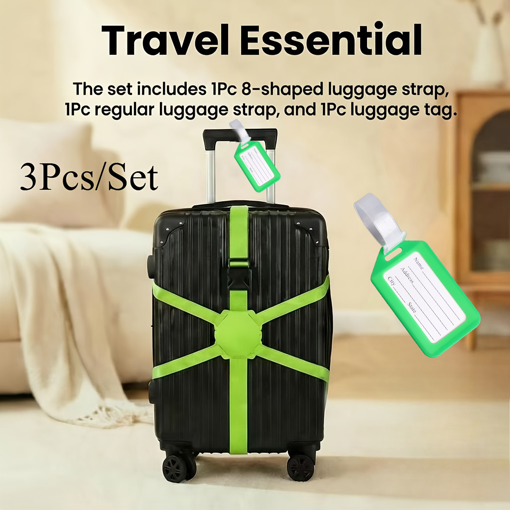 ชุด 3 ชิ้น (สายรัดกระเป๋าเดินท - Travel Accessories Luggage Straps บทวิจารณ์และราคา