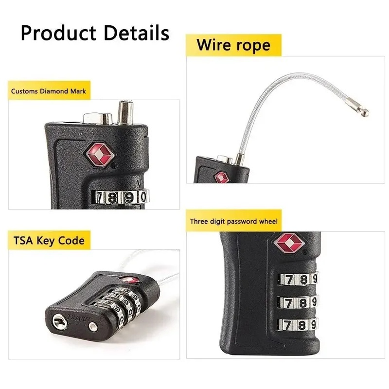กุญแจล็อค TSA แบบ 3 หลัก รหัสผ - Travel Lock Tsa Approved บทวิจารณ์และราคา