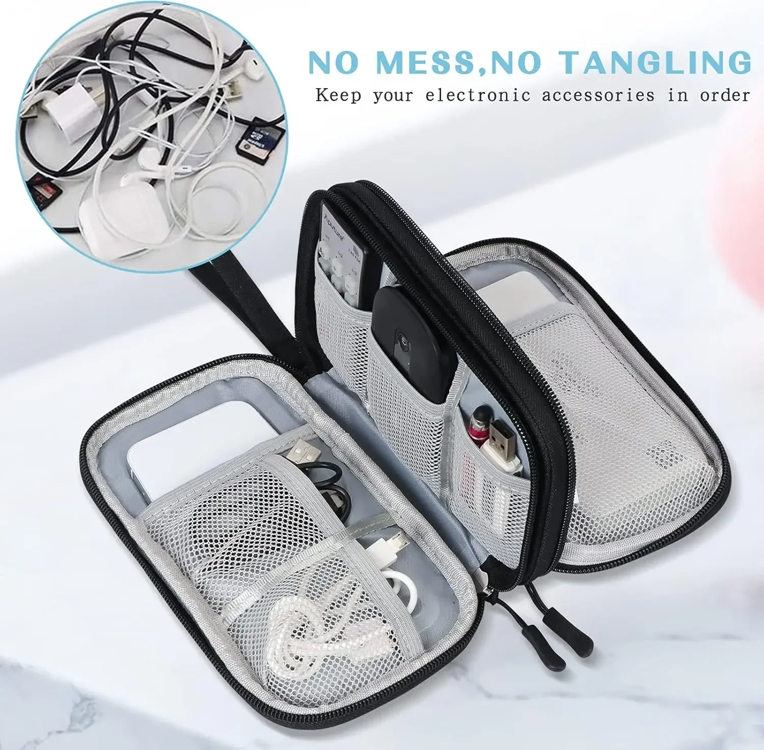 กระเป๋าเก็บสายชาร์จแบบพกพา กระ - Travel Accessories Organizer Bag บทวิจารณ์และราคา