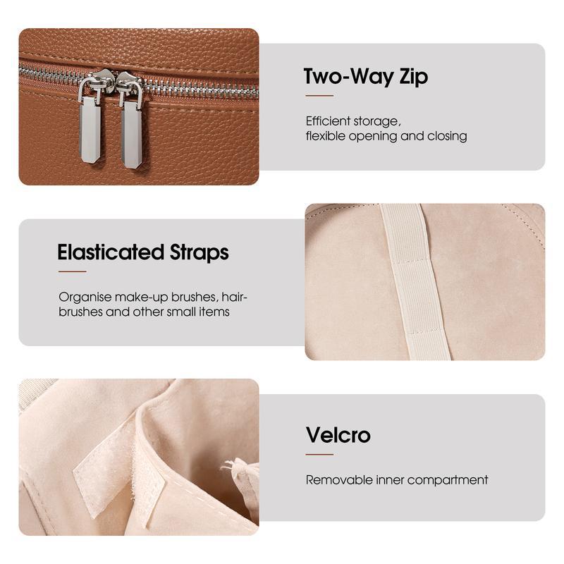 กระเป๋าเครื่องสำอางหนัง PU ควา - Travel Accessories Organizer Bag บทวิจารณ์และราคา